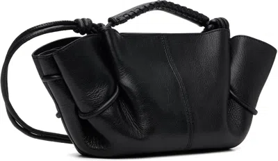 Hereu Mini Leather Handbag With Adjustable Shoulder Strap In Black