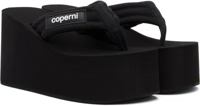 Coperni Women Branded Wedge Sandals In Black