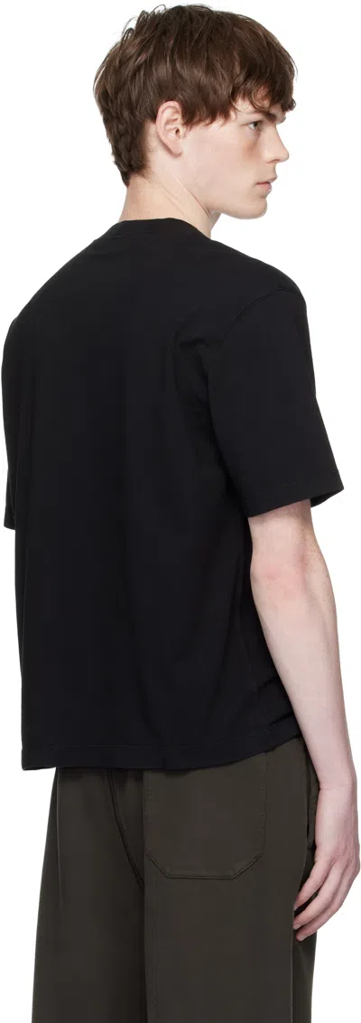 Stone Island Logo Cotton T-shirt In Black