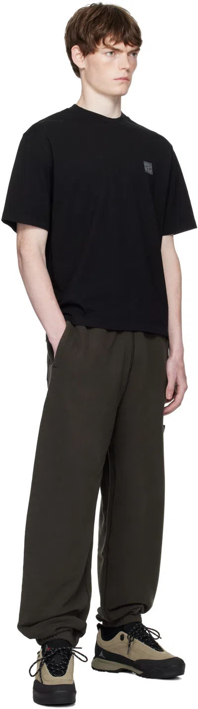 Stone Island Logo Cotton T-shirt In Black