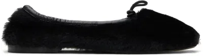 Hereu Black Puntera Shearling Ballerina Flats In Black