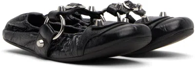 Balenciaga City Nappa Leather Ballet Flats In Black
