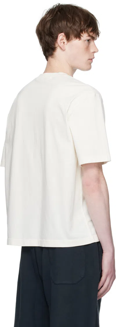 Stone Island Short-sleeved Crew Neck T-shirt With Subtle Emblem Patch In White