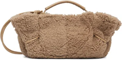 Hereu Beige Arta Mini Curly Shearling Bag In Sand