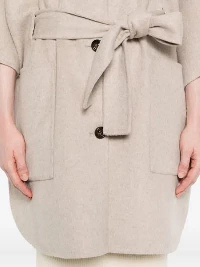 Liu •jo Liu Jo Relaxed Beige Coat With Button Fastening And Patch Pockets In Pink