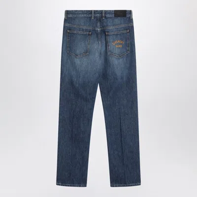 Givenchy Straight Jeans Dark Blue Washed Effect Men In Blue