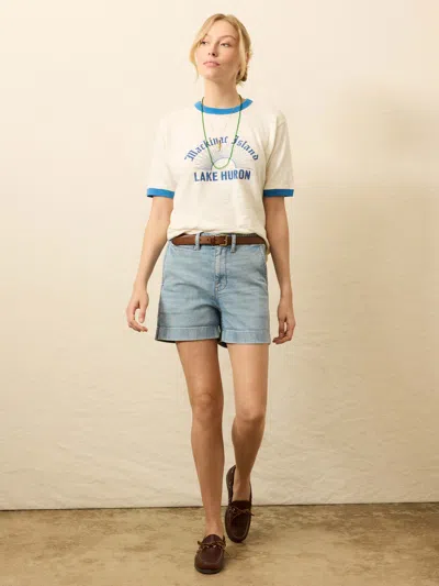 Faherty Sunwashed Slub Camp T-shirt In Neutral