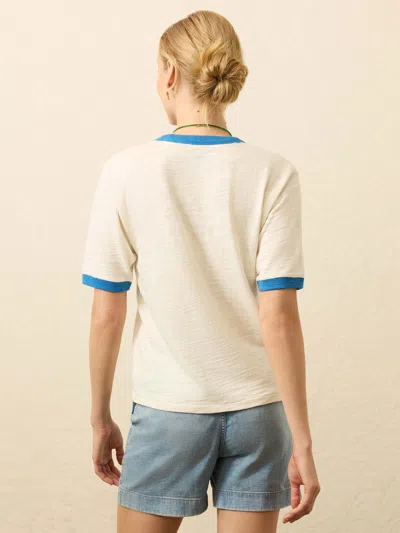 Faherty Sunwashed Slub Camp T-shirt In Neutral