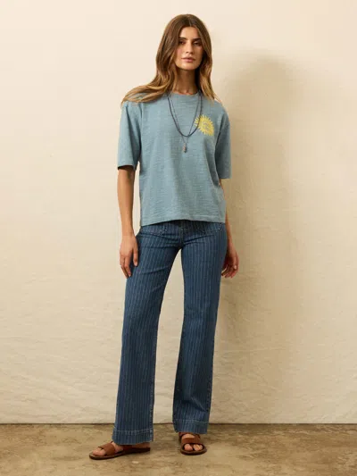 Faherty Sunwashed Slub Vintage T-shirt In Gray