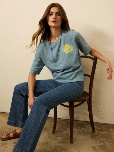 Faherty Sunwashed Slub Vintage T-shirt In Gray