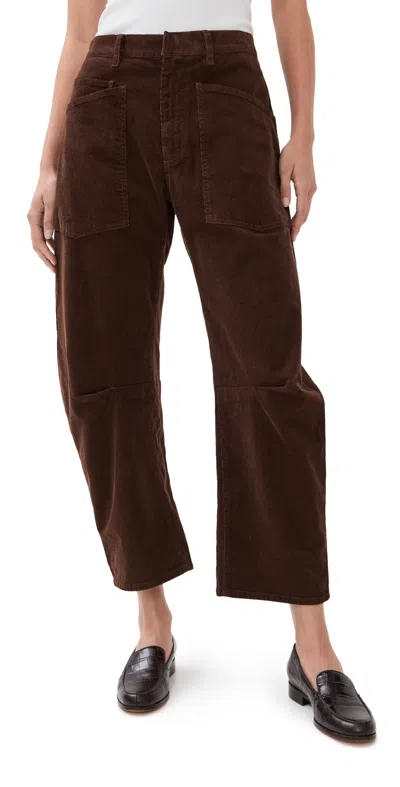 Nili Lotan Shon Cotton-blend Corduroy Tapered Pants In Brown