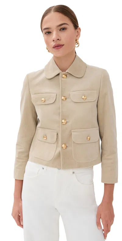 Nili Lotan Chamonix Cropped Cotton-blend Corduroy Jacket In Gray