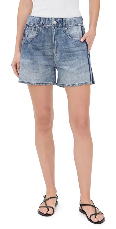Rag & Bone Miramar Cotton Terry Track Shorts In Blue