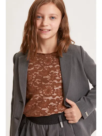 Monnalisa Blazer With Buttons In Gray