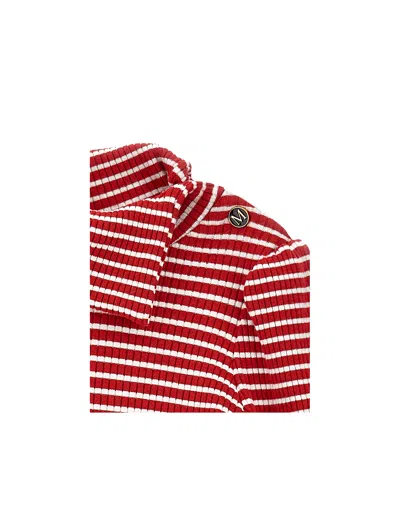 Monnalisa Striped Jumper In Burgundy