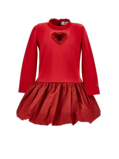 Monnalisa Kids' Long-sleeve Dress In Red