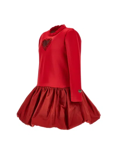 Monnalisa Kids' Long-sleeve Dress In Red