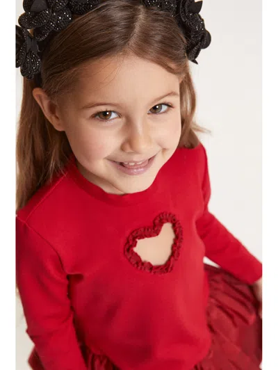 Monnalisa Kids' Long-sleeve Dress In Red