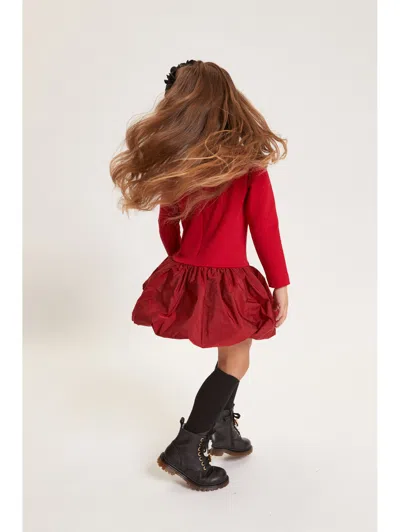Monnalisa Kids' Long-sleeve Dress In Red