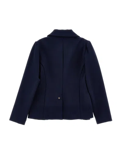 Monnalisa Jacket With Buttons And Monogram In Blue