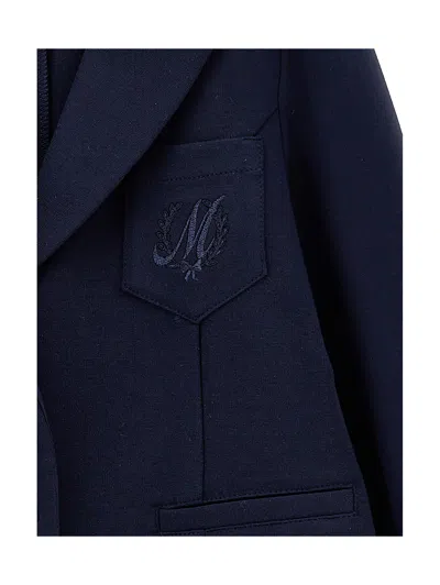 Monnalisa Jacket With Buttons And Monogram In Blue