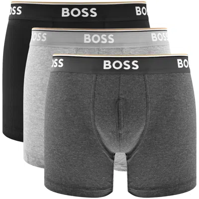 Hugo Boss 3-pack Power Stretch Cotton Trunks In Gray