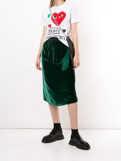 Comme Des Garçons Play Heart Patch T-shirt In White