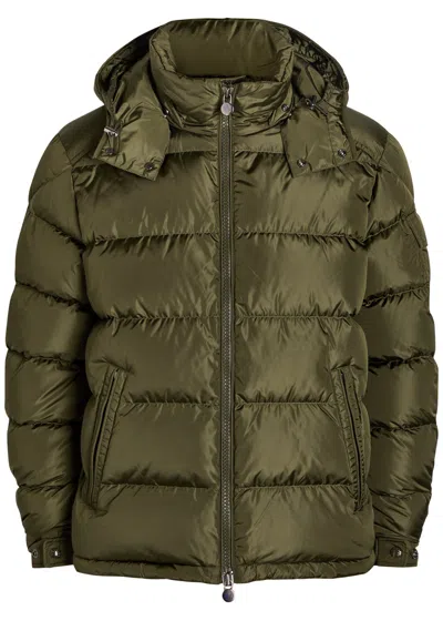 Moncler Men Baudinet Down Jacket With Logo Patch In Green