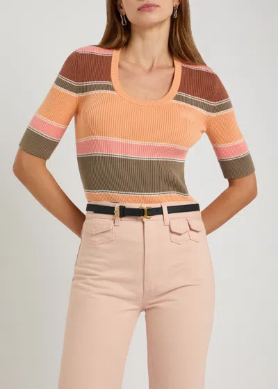 Chloé Marcie Logo Buckle Leather Belt In Black 001