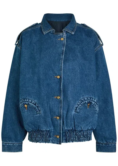 Blazé Milano Blaze Milano Nariida Quilted Denim Jacket In Brown