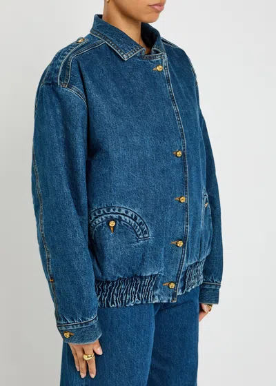 Blazé Milano Blaze Milano Nariida Quilted Denim Jacket In Brown