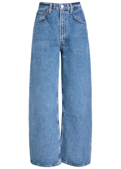 Agolde Low Curve Barrel-leg Jeans In Blue