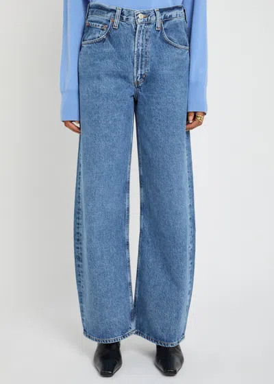 Agolde Low Curve Barrel-leg Jeans In Blue