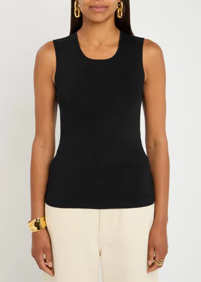 Joseph Scoop-neck Stretch Silk Tank In Black