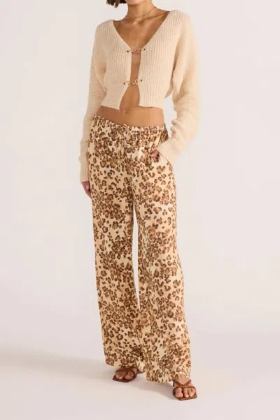 Minkpink Arden Drawstring Pants In Leopard In Brown