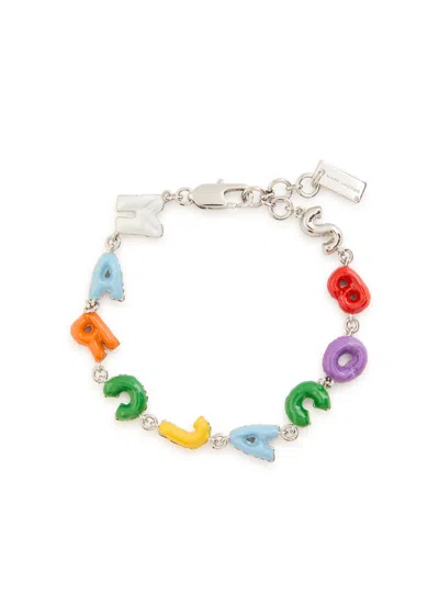 Marc Jacobs Color Balloon Logo Chain Bracelet In Metallic