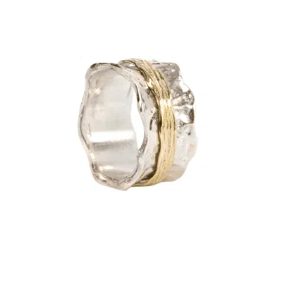 Meditation Rings Heaven Ring In Silver/yellow Gold In Multi
