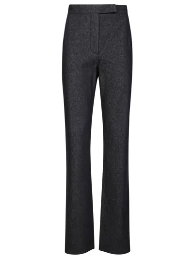 Max Mara Galizia Straight-leg Tailored Pants With Subtle Sheen In Black