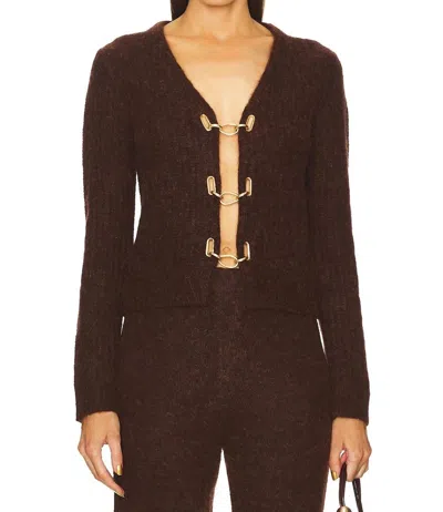 Cult Gaia Adele Knit Cardigan In Java In Brown