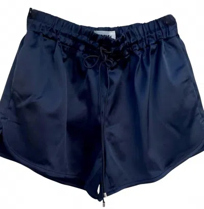 Maison Rabih Kayrouz Women's Technical Satin Shorts In Dark Navy In Blue