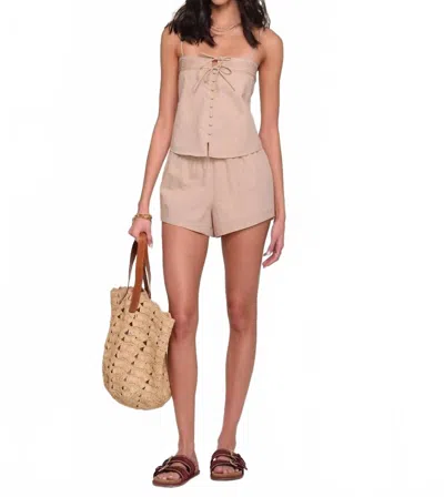 Heartloom Myrtle High Waist Short In Beige In Pink