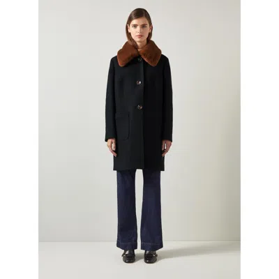 Lk Bennett Aster Wool Coat In Black