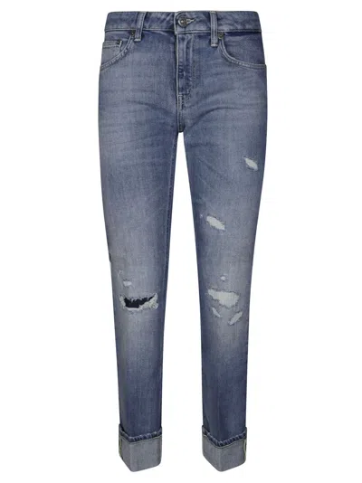 Dondup Special Coco Trousers Featuring Distressed Detailing In Blue