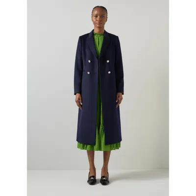 Lk Bennett Mariner Wool Coat In Blue