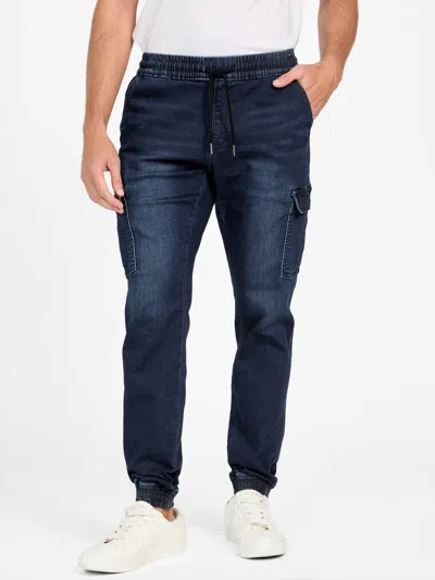 Guess Factory Jenner Denim Joggers In Blue