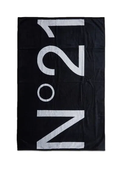 N°21 N21 Kids Logo Printed Scarf In Blue
