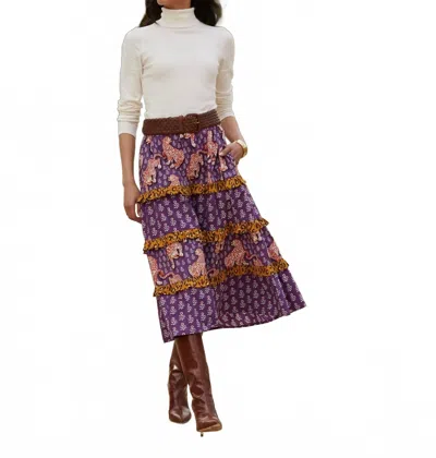 Printfresh Now Or Later Tiger Queen Skirt In Purple/brown/black In Purple