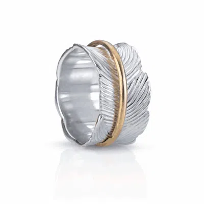 Meditation Rings Eden Ring In Silver/yellow Gold In Multi