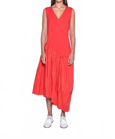Simply Mila Amman Asymmetrical Dress In Red In Orange