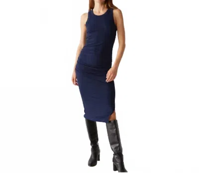 Michael Stars Wren Ribbed Midi Dress In Blue